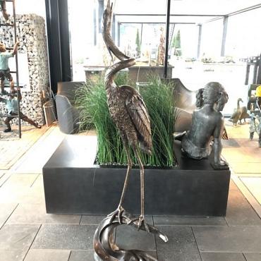 Beeld - Brons reiger 170cm