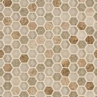 Aura 29x30x0,8 Hexagon Creams