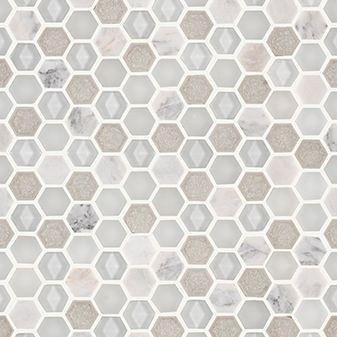 Aura 29x30x0,8 Hexagon Whites