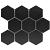 Barcelona 25,6x29,6x0,65 Black Matt Porcelain Glazed Hexagon