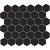 Barcelona 28,1x32,5x0,6 Black Glossy Porcelain Glazed Hexagon