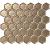 Barcelona 28,1x32,5x0,6 Bronze Metallic Porcelain Glazed Hexagon