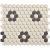 London 26x30x0,5 White + Black 4 black flowers Porcelain Unglazed Hexagon