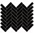 Paris 24,7x31,8x0,6 Black Glossy Porcelain Glazed Herringbone