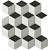 Paris 26,6x30,5x0,6 black+white+grey Glossy Porcelain Glazed Cubic