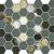 Valencia 27,8x32,5x0,5 Khaki Matt + Glossy Glass Recycled Hexagon