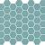 Valencia 27,8x32,5x0,5 Turquoise Matt Glass Recycled Hexagon