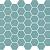 Valencia 27,8x32,5x0,5 Turquoise Matt Glass Recycled Hexagon
