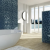Valencia 27,8x32,5x0,5 Blue Matt + Glossy Glass Recycled Hexagon