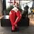 Beeld - Vrouw rood beschilderd 135cm