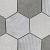 World 25,9x29,9x0,8 Hexagon Text Grey