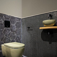 Amsterdam 32,2x32,2x0,4 Black Black Soft Grain Glass Basic Serie Square