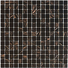 Amsterdam 32,2x32,2x0,4 Black Golden Vein Glass Gold Serie Square