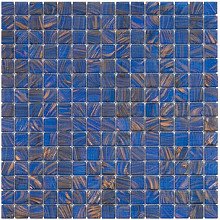 Amsterdam 32,2x32,2x0,4 Medium Blue Golden Vein Glass Gold Serie Square