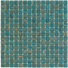 Amsterdam 32,2x32,2x0,4 Turquoise Golden Vein Glass Gold Serie Square