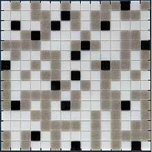 Amsterdam 32,2x32,2x0,4 White / Grey / Black mix Soft Grain Glass Basic Serie Square