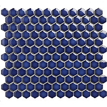 Barcelona 26x30x0,3 Cobalt Blue Glossy Porcelain Glazed Hexagon