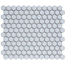 Barcelona 26x30x0,3 Soft Blue with Edge Glossy Porcelain Glazed Hexagon