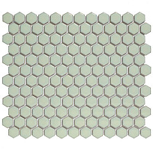 Barcelona 26x30x0,3 Soft Green with Edge Glossy Porcelain Glazed Hexagon