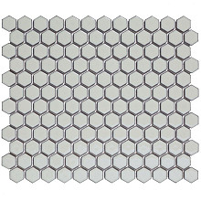 Barcelona 26x30x0,3 Soft Grey with Edge Glossy Porcelain Glazed Hexagon
