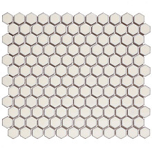 Barcelona 26x30x0,3 Soft White with edge Glossy Porcelain Glazed Hexagon