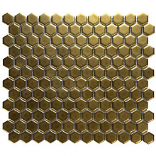 Barcelona 26x30x0,6 Gold Matt Metallic Porcelain Glazed Hexagon