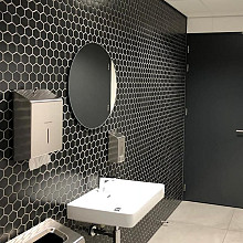 Barcelona 28,1x32,5x0,6 Black Glossy Porcelain Glazed Hexagon