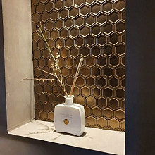 Barcelona 28,1x32,5x0,6 Bronze Metallic Porcelain Glazed Hexagon