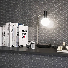 Barcelona 28,1x32,5x0,6 Grey Glossy Porcelain Glazed Hexagon