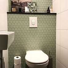 Barcelona 28,1x32,5x0,6 Light Green Edge Glossy Porcelain Glazed Hexagon