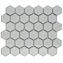 Barcelona 28,1x32,5x0,6 Light Grey Edge Glossy Porcelain Glazed Hexagon