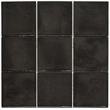Kasba 29,7x29,7x0,65 Black Glossy Porcelain Glazed Square