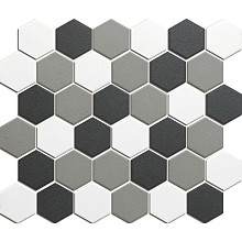 London 28,1x32,5x0,6 Contrast mix R11 Porcelain Unglazed Hexagon