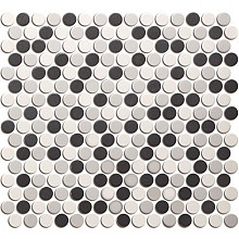 London 31,5x29,4x0,55 White, Grey, Black mix R11 Porcelain Unglazed Round