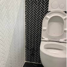 Paris 24,7x31,8x0,6 Black Glossy Porcelain Glazed Herringbone