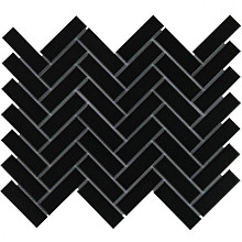 Paris 24,7x31,8x0,6 Black Matt Porcelain Glazed Herringbone