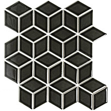 Paris 26,6x30,5x0,6 Black Glossy Porcelain Glazed Cubic