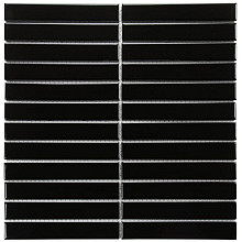 Sevilla 29,6x30x0,75 Black Glossy Porcelain Glazed Finger