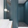 Sevilla 30x30x0,6 Azure Blue speckle Glossy Porcelain Glazed Oval Finger