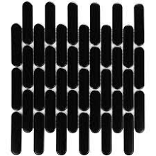 Sevilla 30x30x0,6 Black Matt Porcelain Glazed Oval Finger