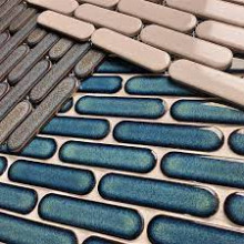 Sevilla 30x30x0,6 Grey-Blue Speckle Glossy Porcelain Glazed Oval Finger