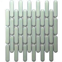 Sevilla 30x30x0,6 Light Green Glossy Porcelain Glazed Oval Finger