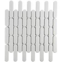 Sevilla 30x30x0,6 White Glossy Porcelain Glazed Oval Finger
