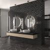 Valencia 27,8x32,5x0,5 Black Matt + Glossy Glass Recycled Hexagon