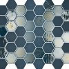 Valencia 27,8x32,5x0,5 Blue Matt + Glossy Glass Recycled Hexagon