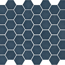 Valencia 27,8x32,5x0,5 Blue Matt Glass Recycled Hexagon