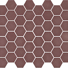 Valencia 27,8x32,5x0,5 Burgundy Matt Glass Recycled Hexagon