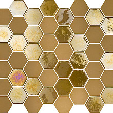 Valencia 27,8x32,5x0,5 Mustard Matt + Glossy Glass Recycled Hexagon