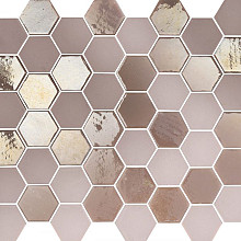 Valencia 27,8x32,5x0,5 Pink Matt + Glossy Glass Recycled Hexagon