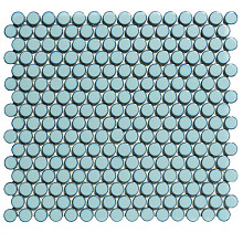 Venice – Pennyround 31,5x29,4x0,55 Blue Grey Edge Glossy Porcelain Glazed Round